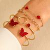Estilo europeo y americano nueva moda Margarita aleación pulsera de cinco piezas mariposa aleación pulsera de mujer juego de cuatro piezas traje