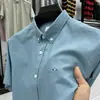 Camisa de manga larga de alta gama para hombre, nueva para primavera y otoño, bordada, sin planchado, moda, camisa de pulgada, casual de negocios, camisa de cuadros
