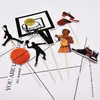 Baloncesto Repostería Decoración de Pastel Tiro de Mate Chicos Zapatos de Baloncesto para Niños Decoración de Pastel de Cumpleaños Tarjeta Inserto