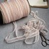 Accesorios de encaje de malla de onda de espiga de perro bilateral blanco arroz negro de 1.5-2 cm de ancho decoración de diadema para muñeca DIY