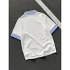 Camisa Polo de Manga Corta para Hombre con Diseño de Patchwork a Cuadros Falso de Dos Piezas, Fresca y de Alta Gama, Top Camiseta Holgada Versátil para el Día a Día