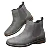 Botas Chelsea de Piel Sintética para Hombre hasta la Pantorrilla Otoño e Invierno Botas de Cuero de Moda para Hombre Estilo Británico Casual Botas Martin Versátiles