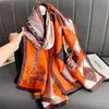 Nova Moda Estilo Primavera e Verão 2025 Lenço Longo de Seda Elegante Lenço Longo de Cetim Lijing para Mãe Leve Versátil para Viagem