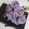 Estilo Europeo Ramo de Rosas de 7 Ramas Flores Artificiales Flores de Mano para Boda Flores de Novia Decoración del Hogar Ramo de Rosas Flores Falsas