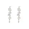 Pendientes de Espiga de Trigo con Borla Larga y Diamantes Completos para Mujer, Temperamento Retro, Lujo Ligero, Sensación de Alta Gama, Exagerados, Estilo Popular, Joyería para Orejas Mujer