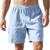 Calções de verão masculinos Amazon em linho fino, estilo europeu e americano; calções casuais de praia Amazon, folgados e confortáveis.