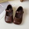 Sapatos de Couro para Meninas, Estilo Primavera e Outono, Versão Coreana, Sapatos Quadrados Versáteis para Crianças, Sapatos Retro Fashion de Vovó