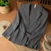 Chaqueta Camisa Casual Versátil Elegante de Algodón y Lino para Hombre Primavera Verano 2025 Color Sólido Holgada de Ramio Capa Única Traje para Hombre
