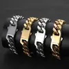 Joyería de Acero de Titanio Transfronteriza Europea y Americana Cadena Cubana Pulsera de Acero Inoxidable Molido en Cuatro Caras Encriptado Pulsera Personalizada Hip-Hop para Hombre