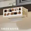 Suporte de parede para caixa de lenços de papel e rolo de papel toalha de cozinha, sem furos, suporte de rolo de papel para parede, suporte invertido para papel toalha doméstico