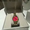 Reloj Vivian Rose Powder Reloj Rosa Oscuro Occidental Reloj de Cuarzo Saturno Banda de Acero Reloj para Mujer Pequeño Azul V Pequeño Reloj Dorado
