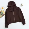 Sudadera con capucha para mujer, de cintura alta, corte holgado, longitud corta, deportiva y casual, cómoda y elegante, hecha con forro polar grueso para abrigar, perfecta para otoño e invierno