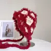 Chapéu de Malha de Pelo de Coelho Moda Quente Estilo Lei Feng para Mulheres, Novo Chapéu Loli Casual Versátil de Inverno, Chapéu à Prova de Frio com Proteção para Orelhas