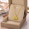 Nuevo Collar Transfronterizo de Acero de Titanio que no se Desvanece para Mujer con Colgante de Bolsa de Diamantes Versátil Collar Corto Joyería