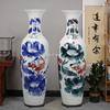Jarrón de cerámica azul y floral de Jingdezhen, decoración china para mueble de TV, sala de estar, regalo
