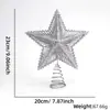 Árbol de Navidad Calado Transfronterizo Estrella de la Punta Decoración de Árbol de Navidad Estrella de Cinco Puntas Estrella Sumergida en Plástico Atmósfera Festiva