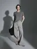 Pantalones de Mezclilla Anchos de Gama Alta Minimalistas con Caída Relajada, Pantalones Largos de Mezclilla de Pierna Ancha de Cintura Alta, Mezclilla Ancha Suelta hasta el Suelo