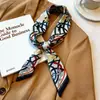Lenço Longo de Seda, Lenço Estreito de Seda para Amarrar Bolsas, Lenço Pequeno de Seda para Envolver Alças de Bolsa, Corrente de Fita, Fita Longa, Prendedor de Cabelo Estilo Francês