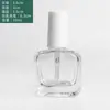 Variedad transparente de especificaciones forma capacidad arte de uñas con pincel botella de esmalte de uñas de vidrio botella dividida para rubor botella vacía en stock
