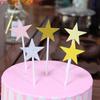 Suministros de repostería al por mayor serie de purpurina de amor de estrella grande de cinco puntas adorno para pastel adorno para boda