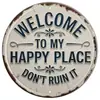 Retro Divertido Americano Lata Redonda Inglês Pintura Placa de Alumínio Placa de Aviso Slogan Amazon Transfronteiriço Decorativo Placa Suspensa