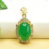 Colgante de Calcedonia Amarilla Aiyu Collar de Ágata Verde Huevo de Paloma Fábrica de Joyería Venta al por Mayor Transmisión en Vivo Dropshipping S3101011