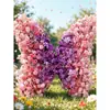 Instalación de Arte Espacial con Mariposas Florales Degradadas Gigantes 3D Personalizadas de Gama Alta Pared de Fondo Decoración de Salón de Banquetes Habitación Privada