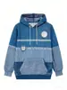 Moletom Popular Transfronteiriço Imitação de Jeans Estampa Digital Casual Pulôver com Capuz Calça com Capuz de Manga Longa e Bolso com Aba