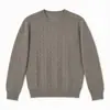 Suéter de cashmere vazado, suéter de malha, pulôver de gola redonda, peça básica elegante, 100% cashmere, suéter de caimento relaxado para mulheres, outono/inverno