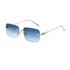 Nuevas Gafas de Sol de Moda Sin Marco con Diamantes, Gafas de Sol Metálicas Retro, Gafas de Sol con Protección UV que Cambian de Color, Modernas