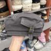 Boina Blanca Estilo Coreano con Línea Superior para Mujer Primavera y Otoño Nueva Versátil para Cara Grande Pequeños Accesorios Metálicos Sombrero Pintado de Moda