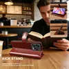 Capa de Couro Flip com Padrão Cavalo Maluco, Porta-Cartões e Suporte para ZTE Blade V70/V60/V50