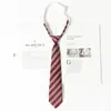 Corbata Jk Borgoña para Mujer, Estilo Japonés, Corbata de Rayas Perezosas Sin Nudo, Uniforme Académico, Foto de Graduación, Accesorio de Uniforme Escolar