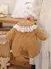 Enterizo acolchado de pato color caramelo para bebé en invierno, mameluco cálido con forro de polar, ropa de abrigo para recién nacido