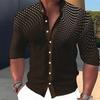 2023 Transfronterizo Hombres Mareado Multicolor 3D Impresión Digital Color de Contraste Cuello Redondo Camisa Larga Hombres Europeos y Americanos