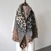 Estampado de Leopardo Europeo y Americano Nuevo Borla Combinable Chal Otoño e Invierno Bufanda Suave Gruesa Elegante Combinable Oficina Manta Aire Acondicionado