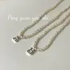 Suchuang S925 Prata Esterlina Pérola Natural de Água Doce Urso Pingente Colar Feminino Novo Explosivo Luxo Leve Corrente de Clavícula com Contas