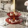 Prato de Frutas de Múltiplas Camadas, Luxo Acessível, Mesa de Centro Elegante para Casa, Prato para Exibir Lanches e Doces, Ornamentos de Prato de Frutas de Alto Valor para Sala de Estar