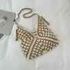 Bolso Tejido de Gran Capacidad para Mujer 2026 Primavera Nuevo Estilo Bolso de Paja para Vacaciones en la Costa Elegante Bolso de Hombro Tote para Viajes