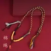 Corda de Colar de Corda de Algodão Artesanal Estilo Xizang, Cordão com Pingente dos Cinco Deuses da Estrada, Cordão para Pendurar Amuleto de Buda Thangka, Artefato Cultural Vintage