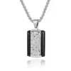 Colgante de Acero de Titanio Marca Militar Transfronteriza Europea y Americana Original para Hombre Textura Estampada Colgante Tridimensional Multifacético Collar de Moda Tendencia