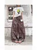 Colgante Estrella Retro Americano Estampado de Leopardo Cimitara Pantalones Casuales para Mujer Estilo Street Bf Silueta Holgada Pantalones de Pierna Ancha Largos hasta el Suelo