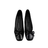 Zapatos planos franceses estilo hada con acabado brillante, zapatos de mujer, nueva colección de otoño 2026, zapatos de noche con lazo rojo para mujer