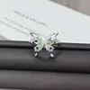 Anel Aberto de Borboleta Esmaltado Gradiente Fresco Gentil Fashionável Estilo Coreano Leve Luxo Personalidade Doce para Mulheres