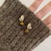 Amor Cálido de Invierno~Pendientes con Estampado de Leopardo Rojo Maillard Ancora de Otoño e Invierno, Pendientes Femeninos de Nicho, Pendientes de Alta Gama