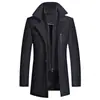 Nuevo Abrigo de Lana para Hombre Otoño e Invierno 2026 con Doble Cuello, Chaqueta Oversize, Chaqueta de Lana para Hombre