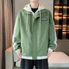 Nova Jaqueta de Marca Tendência Estilo Americano Outono/Inverno Falsa de Duas Peças Masculina Tendência Casual Solta Jaqueta com Capuz Moda Masculina