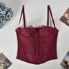 1059 Europeo y Americano Transfronterizo Nuevo Delgado Decoración de Encaje Moldeador de Cuerpo Sin Tirantes Espalda Descubierta Transparente Camisola Top Ropa Exterior