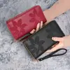 Cartera antigua con doble cremallera para mujer, de gran capacidad, combinable, informal, larga, para teléfono móvil, monedero, tarjetero, multicapa