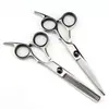 Tijeras de Peluquería de Rango Medio de 6.0 pulgadas, Tijeras para Cortar el Cabello, Tijeras Planas, Tijeras para Flequillo, Tijeras Entresacadoras, Tornillo Blanco 6H